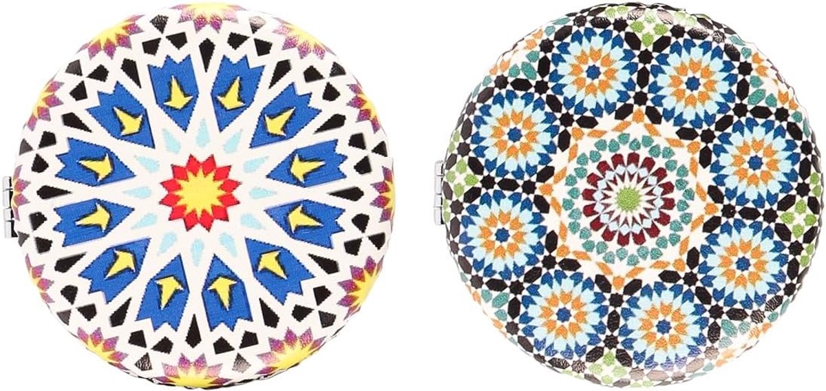 SnelShoppen - Draagbare en Compacte Retro Make-up Spiegel, 7 cm Zak Spiegel, Vouwbare Dubbelzijdige Reismirror, Ideaal voor Dagelijks Gebruik, Werk en