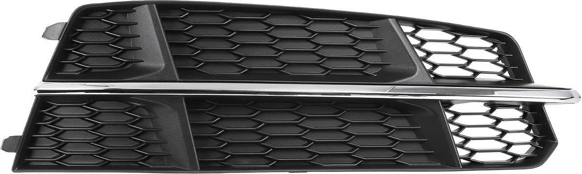 SnelShoppen - Audi A6 C7 S-Line 2015-2018 Mistlamp Rooster Onderbumper Beschermers Zwart Zilver Tone Duurzaam voor Rechterkant