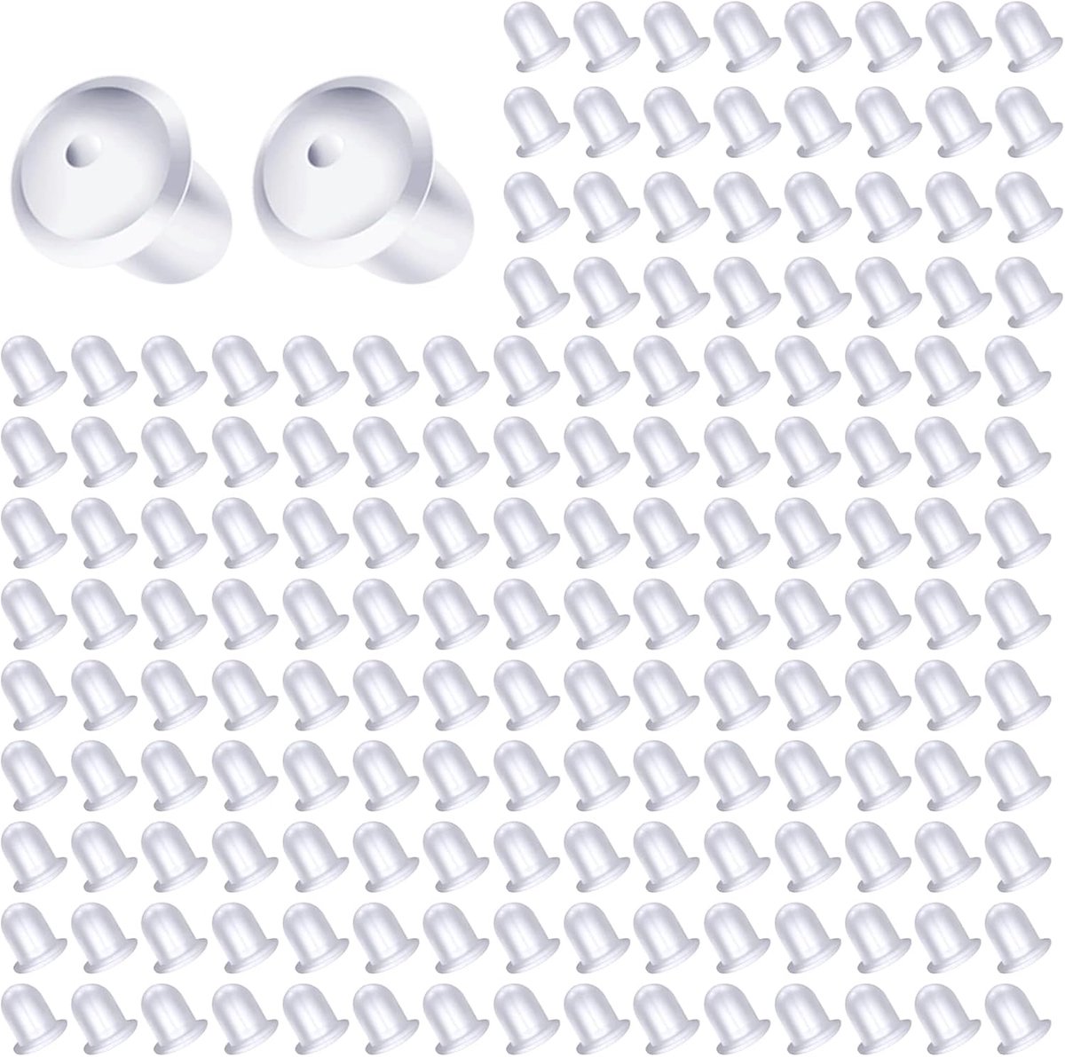 Oorbellenstoppers 600pcs - Transparante silicone - Onzichtbaar achter oorgaatjes - Ideaal voor DIY sieraden maken - SnelShoppen