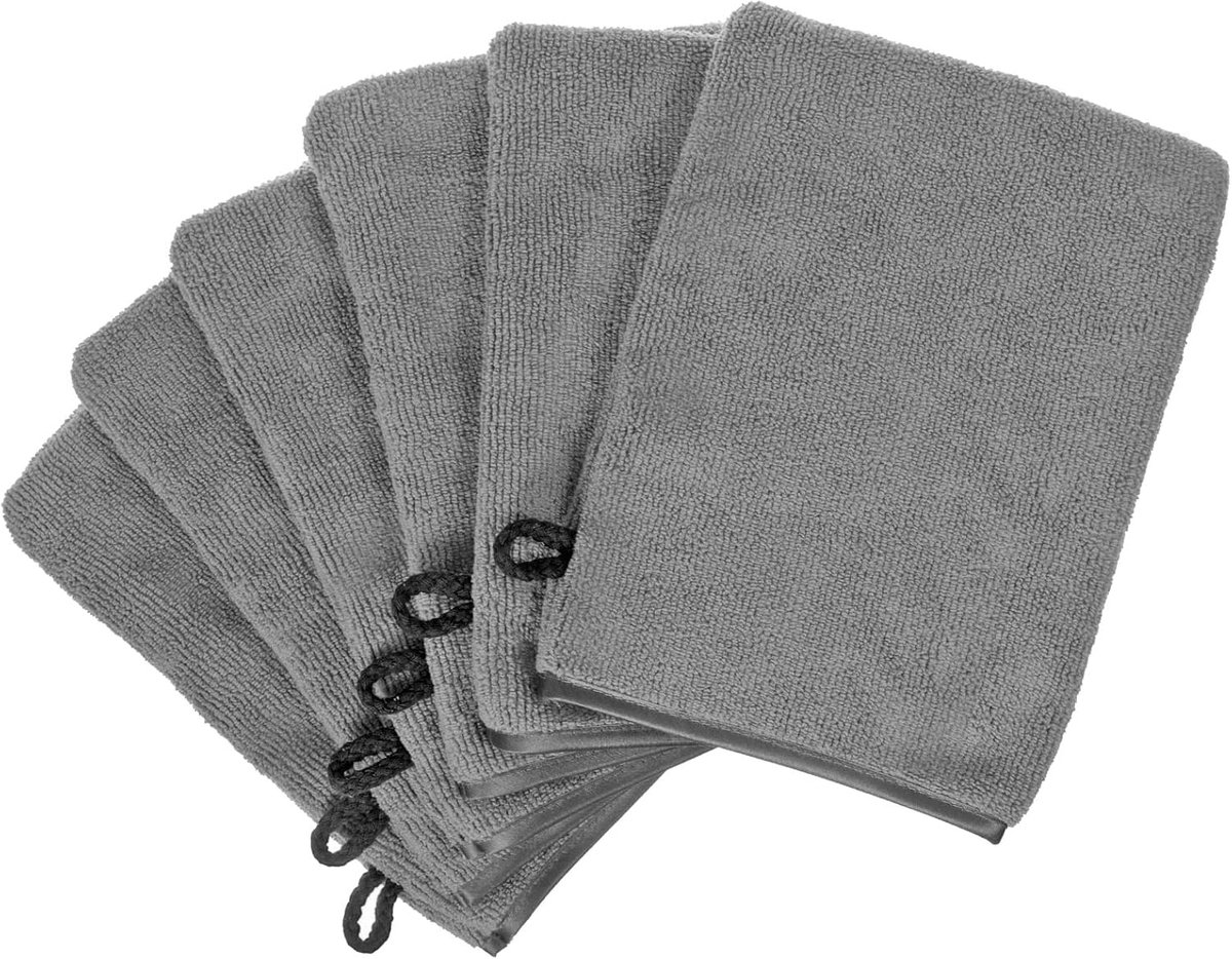 SnelShoppen - 6-Pack Microfiber Gezichts- en Lichaamswashandjes, Lichtgewicht Absorberende Zachte Wasdoeken, Makeup Verwijderdoek, Bad SPA Wasdoek 21x
