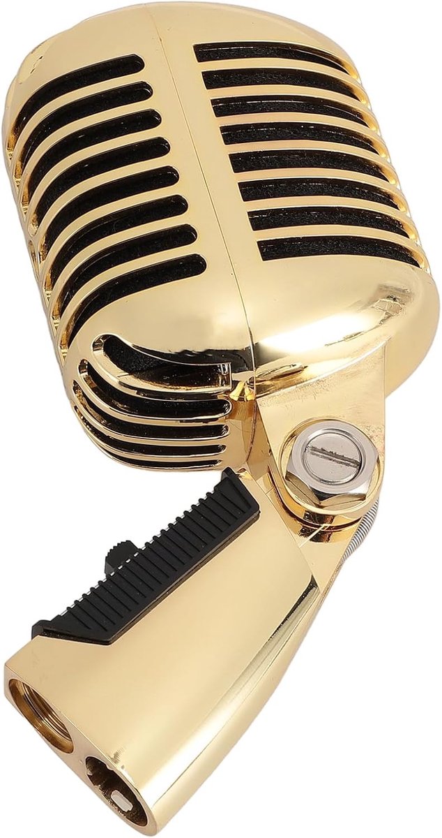 SnelShoppen - Vintage Microfoon Retro Stijl Dynamische Microfoon Zinklegering Zelfspannend Rotatie Rack Voor KTV Feest Vocalen en Instrumenten