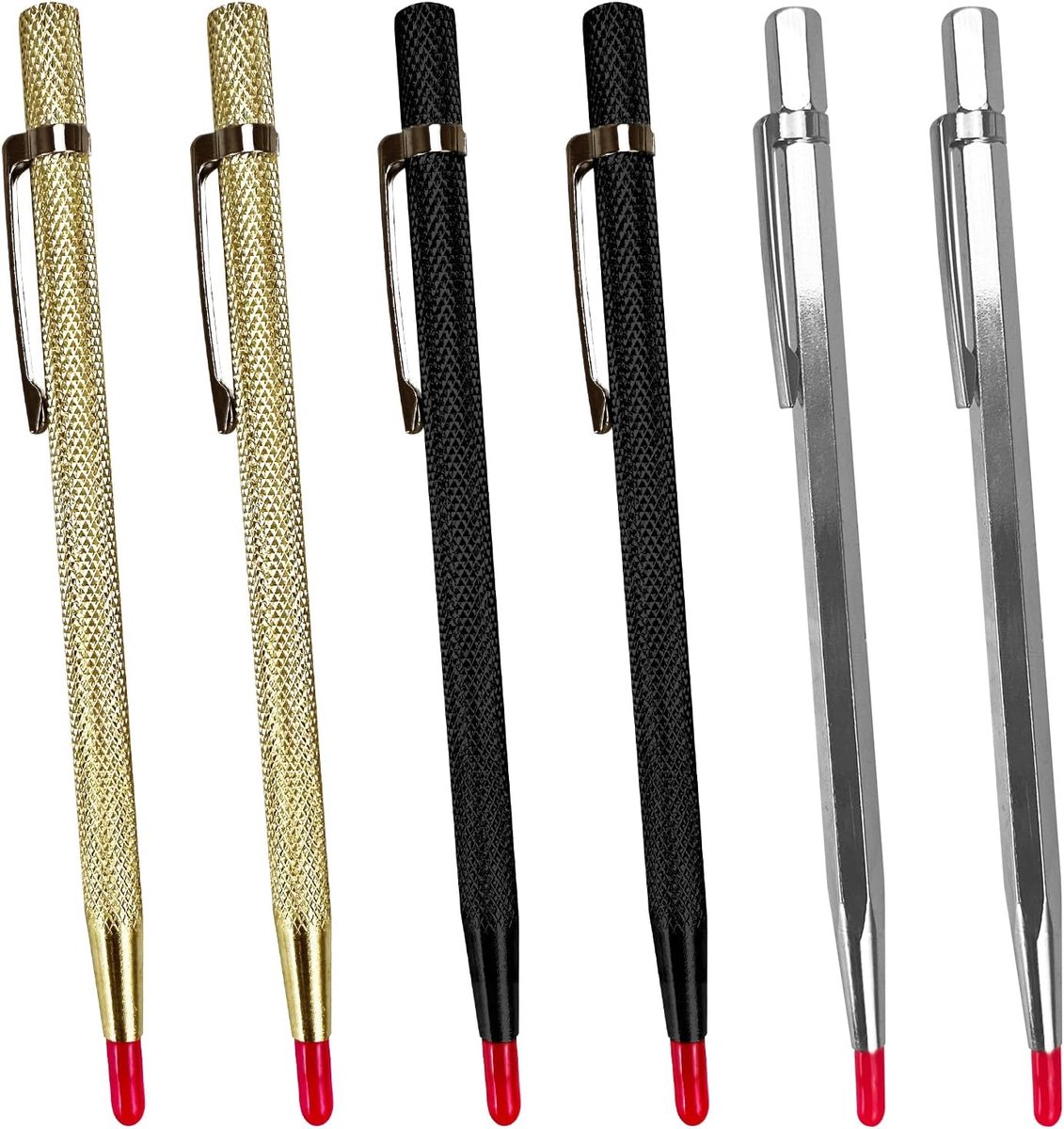 6 Pcs Tungsten Carbide Tip Writer Tool Metal, Alloy Etching Engraving Pen with Clip, Metal Scribe Pen Tool, Engraving - ShopVlot