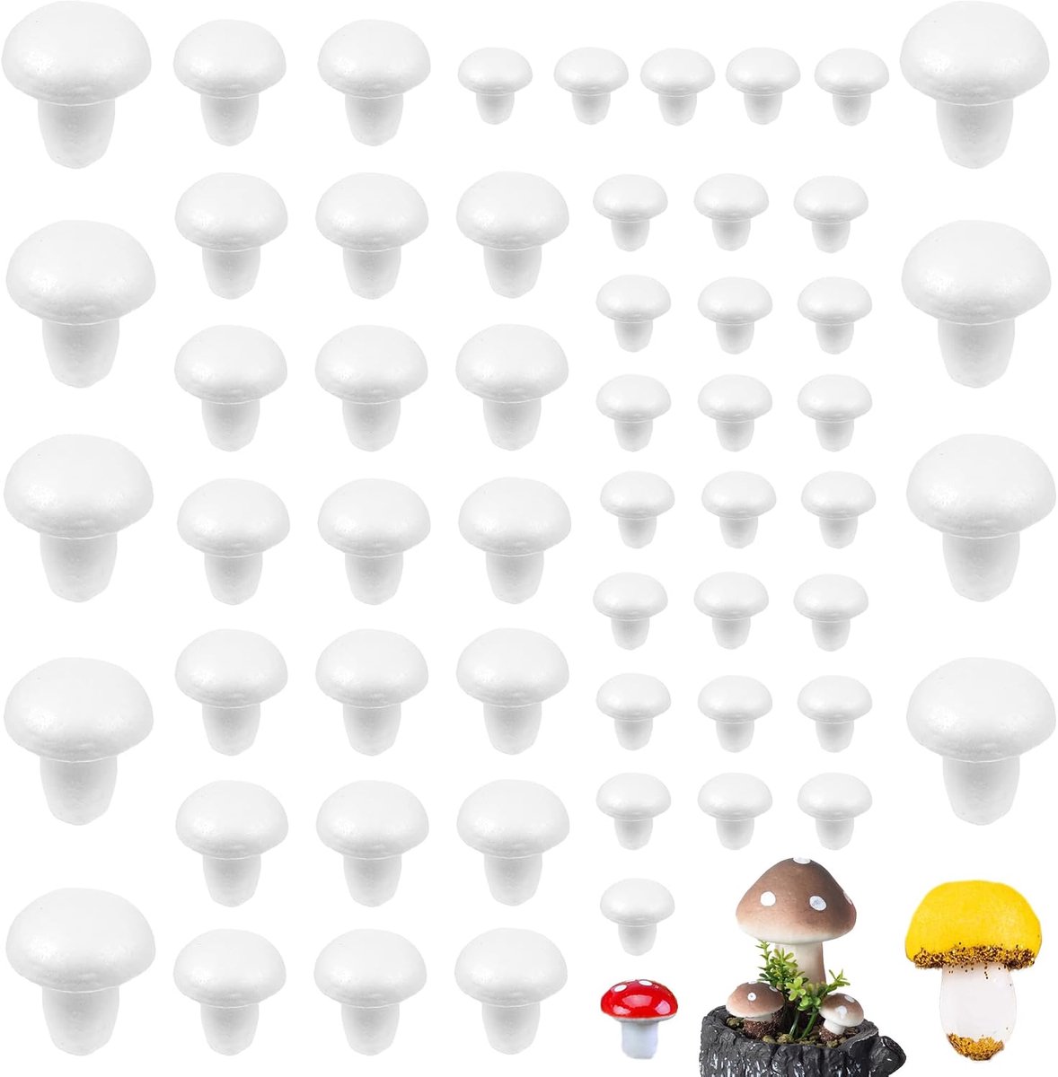 SnelShoppen - 60 Styrofoam Ballen, Fillable Witte Foam Ballen in 3 Maten voor Feest, Verjaardag, Pasen, Kerst, DIY Creaties
