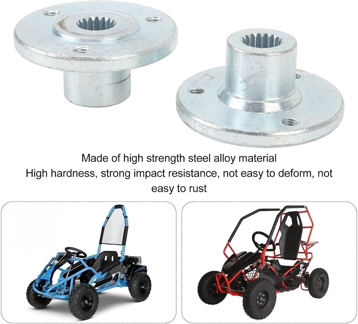 17T 3 Stud Rear Wheel Hub, Pair Axle Steel Alloys Rear Axle Wheel Hub, Suitable for Quad ATV Dune Go Kart with 5 Inch - ShopVlot