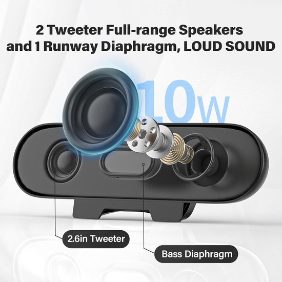 PC Luidspreker - Mini Soundbar - Audio Verbeteren - Clip-on Design - USB Aansluiting - Zwart — afbeelding 5