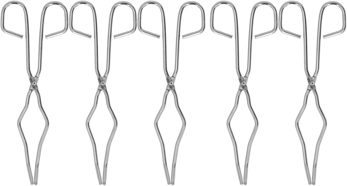 SnelShoppen - 5-delige Crucible Tangset RVS Klem Tangen voor Oven, Graphiet Klem, Smelten en Gieten van Metaal, Juwelen Maken Tool