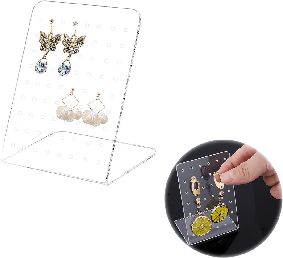 Oorbellenhouder 72 gaten - transparant acryl - sieraden display - handig voor organisatie - ShopVlot