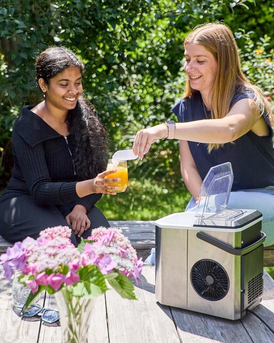 IJsmachine - IJsblokjesmaker - Drankjes Koelen - 2 IJsmaten - 12 kg per dag - Zilver — afbeelding 3