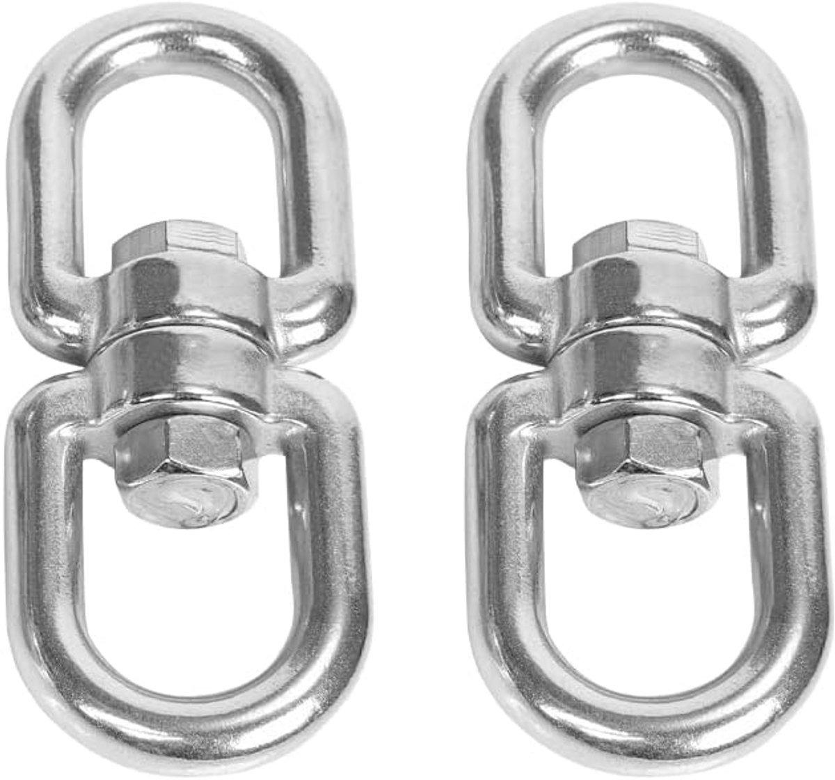 SnelShoppen - 2 Stuks RVS Draaihaak M6 360° Rotatie Accessoire voor Hangmatten en Schommels - Universele Ophangbevestiging voor Buitenactiviteiten, Tu