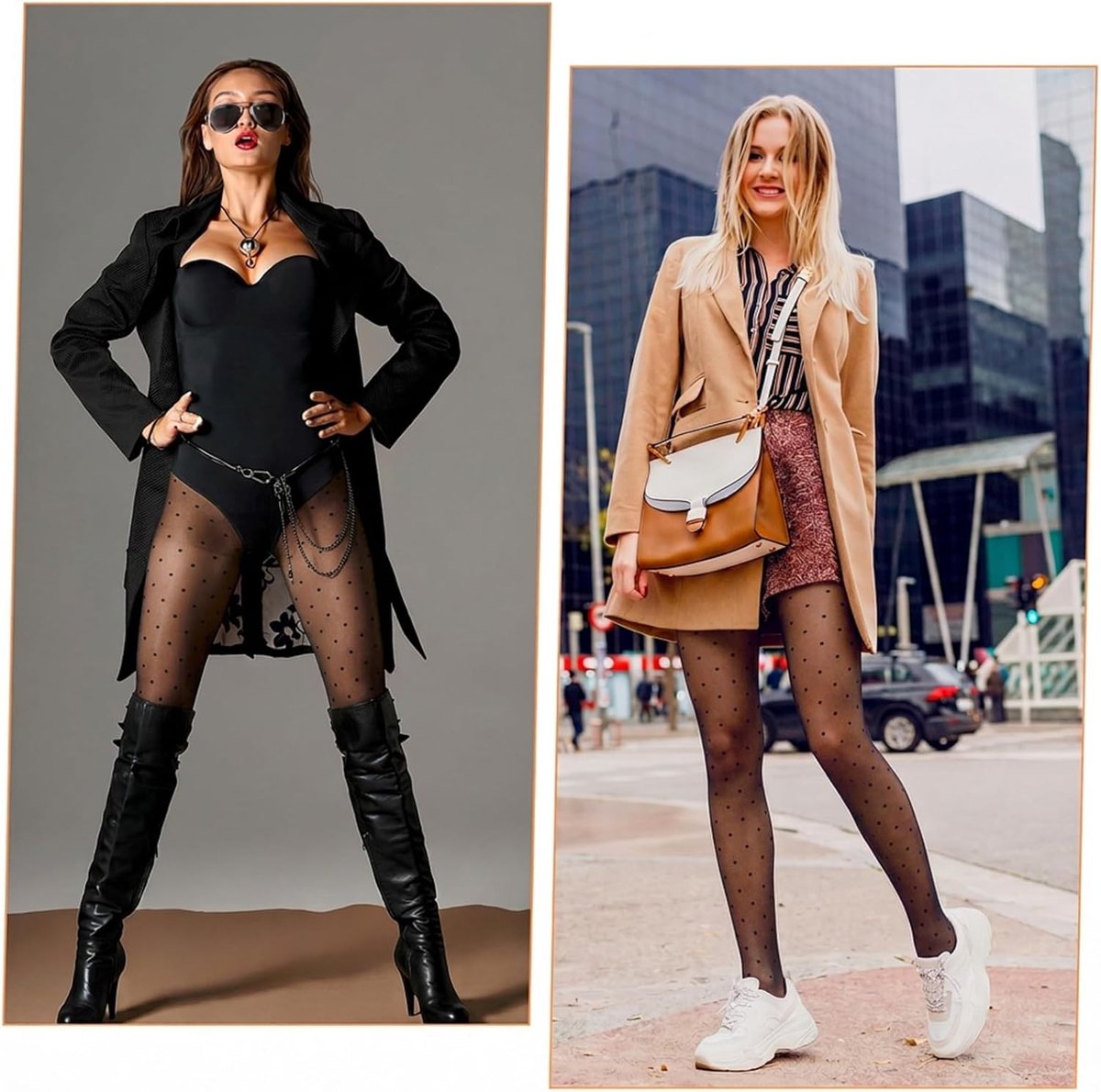 Elastische hoge taille panty's voor dames met stippen, loopmazen en trendy patroon - Comfort en stijl in één paar