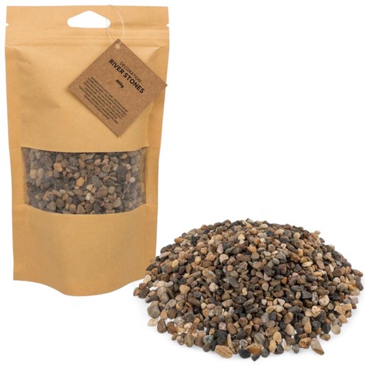 Decoratieve Rivierst Stones 400 g - Natuurlijke Stenen 4-6 mm voor Decoratie, Vazen, Aquaria en Doe-Het-Zelf Projecten