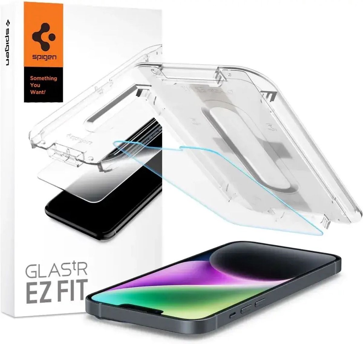 Spigen EZ Fit Glas.tR met applicator iPhone 14