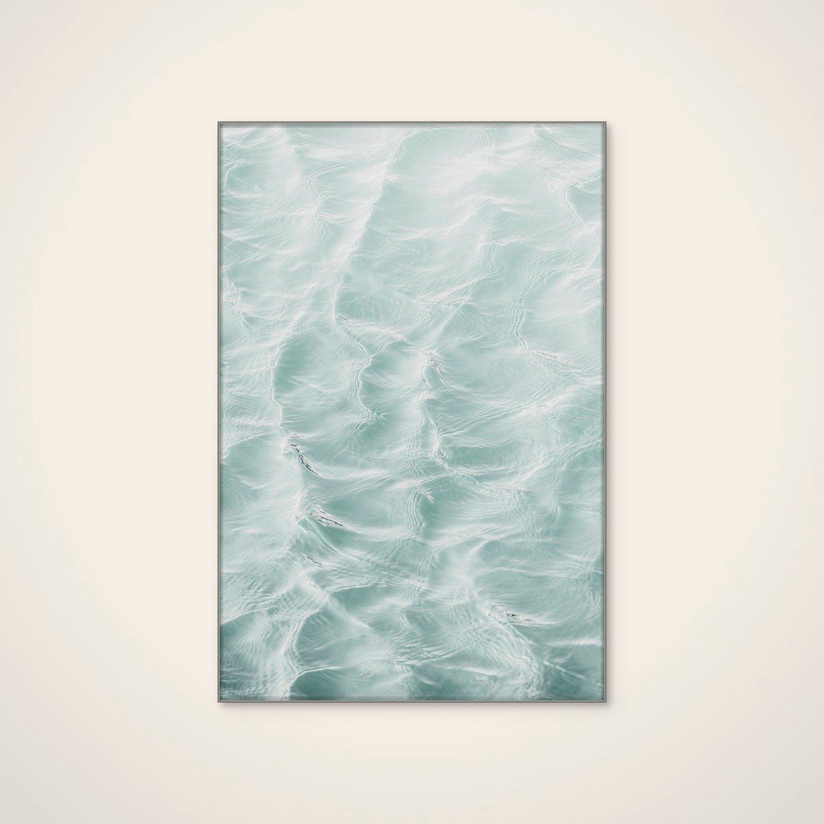 Akoestisch schilderij - 60 x 90 cm - Tiny Waves van Kathrin Pienaar - Abstracte wanddecoratie - zilver textielframe