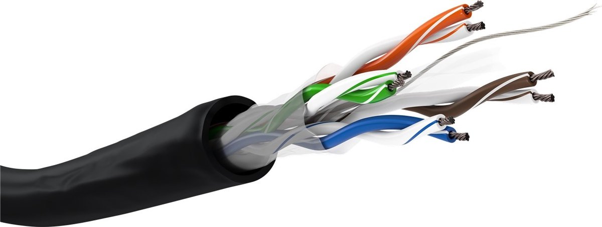 U/UTP CAT6 buitenkabel soepel 100M CCA (netwerkkabel op rol)