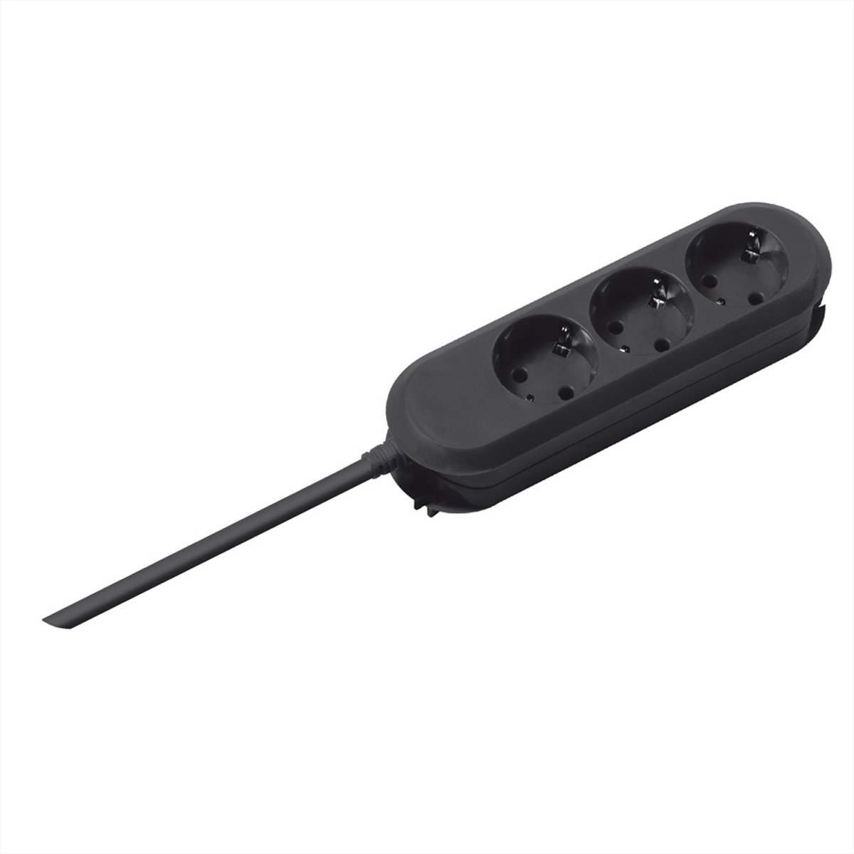 Image of BACHMANN SMART stekkerdoos 3x geaard contact, geschroefd, zwart, 1,5 m
