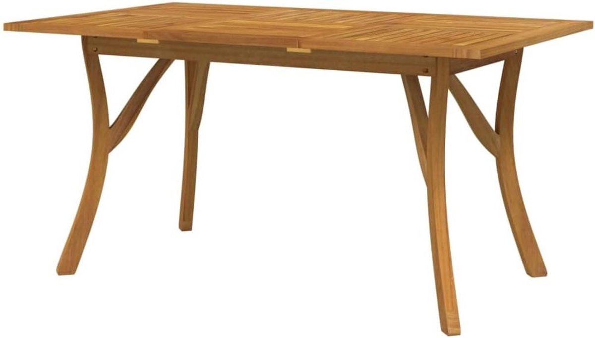 Houten Tuin Tafel - Buiten Tafel - Buiten Eten - Massief Acacia Hout - 150x90x75 cm - Houtkleur