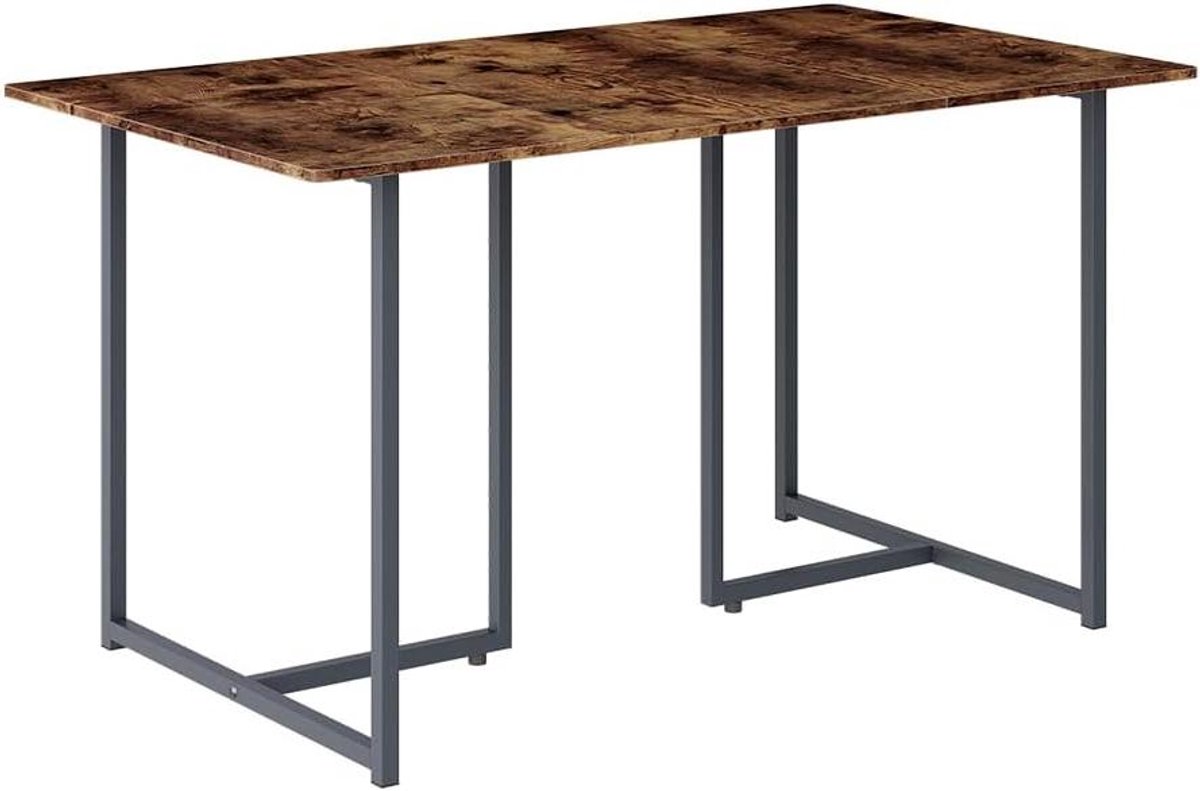 Eettafel - Eetkamertafel Keukentafel - Gezellig Tafelen - Modern Design Hoogwaardige Afwerking - 140 x 80 cm - Eiken Rustiek Grijs