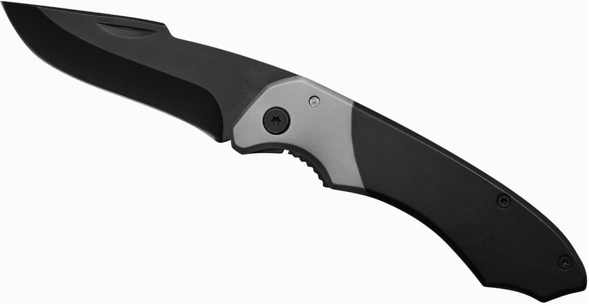 Bellatio Design Multifunctioneel zakmes - zwart - 19 cm - Zwitsers outdoor zakmes - survivalmes