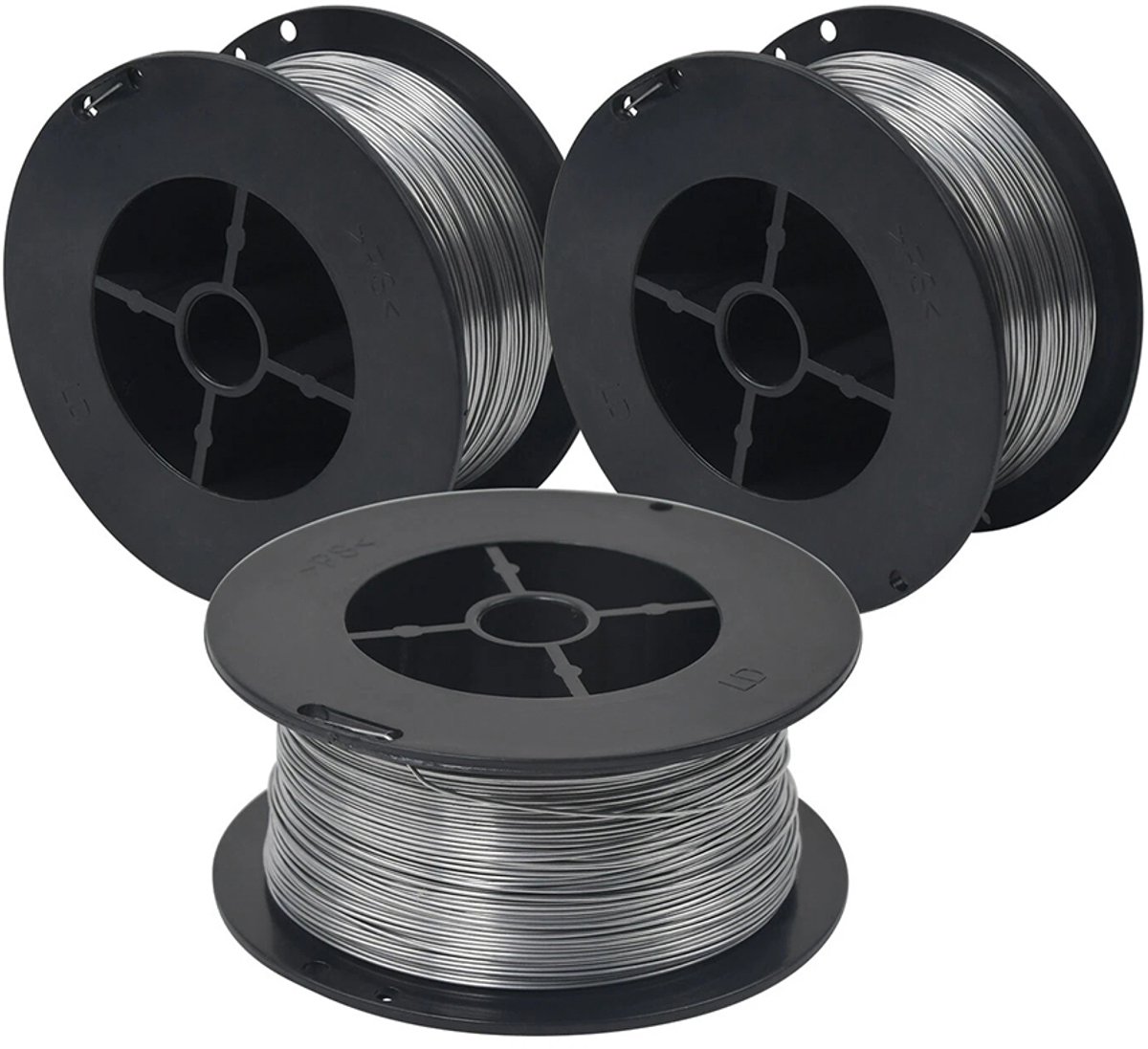 Gerolde lasdraad - 3-pack - 0,9 mm - Gevulde lasdraad - Gasvrije zelfbeschermende lasdraad - 450 g - Voor gasvrij lassen - Roestvrijstalen gevulde lasdraad - Algemeen gebruik - Geschikt voor MIG/MAG/TIG-lasapparaten - Zwart