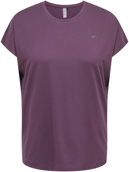 T-shirt violet à manches courtes avec logo discret sur la poitrine.