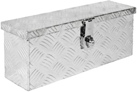 Gesloten aluminium gereedschapskist met ruitpatroon en slot