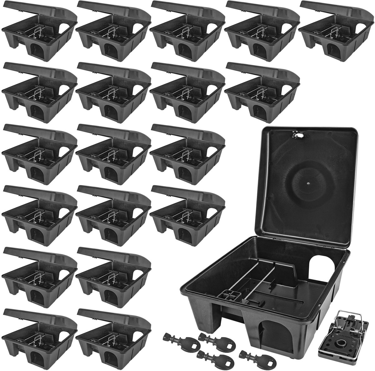 20x aasstation ratten muizen aasdoos klikval tuin muizenval rattenaasdoos doos rattenval rattenaasstation kinderhuisdierenveilige aasdoos cadeau Petigi
