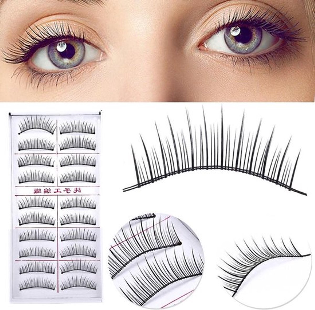 Natuurlijke wimperverlenging - set van 20 stuks - wimperverlenging tools - make-up accessoires.