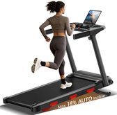 ROBORE SF60 automatische hellings loopband 0-18 %, inklapbaar onderbureau treadmill 1-12 km/h, stille 3,0 PK borstelloze motor onder 45 dB, max 160 kg draaggewicht, driedelig LED-scherm met beker- en tablethouder voor thuis & kantoor