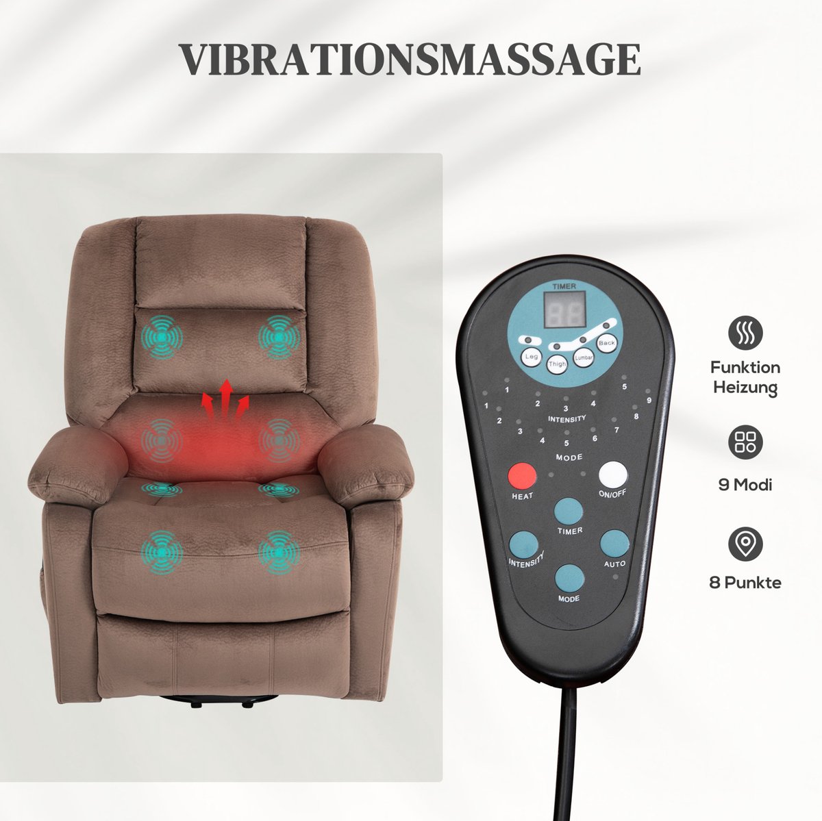 TRANSLOGISTIC FURNITURE FloraGrace Massagefauteuil met Sta-Opfunctie - afbeelding 2