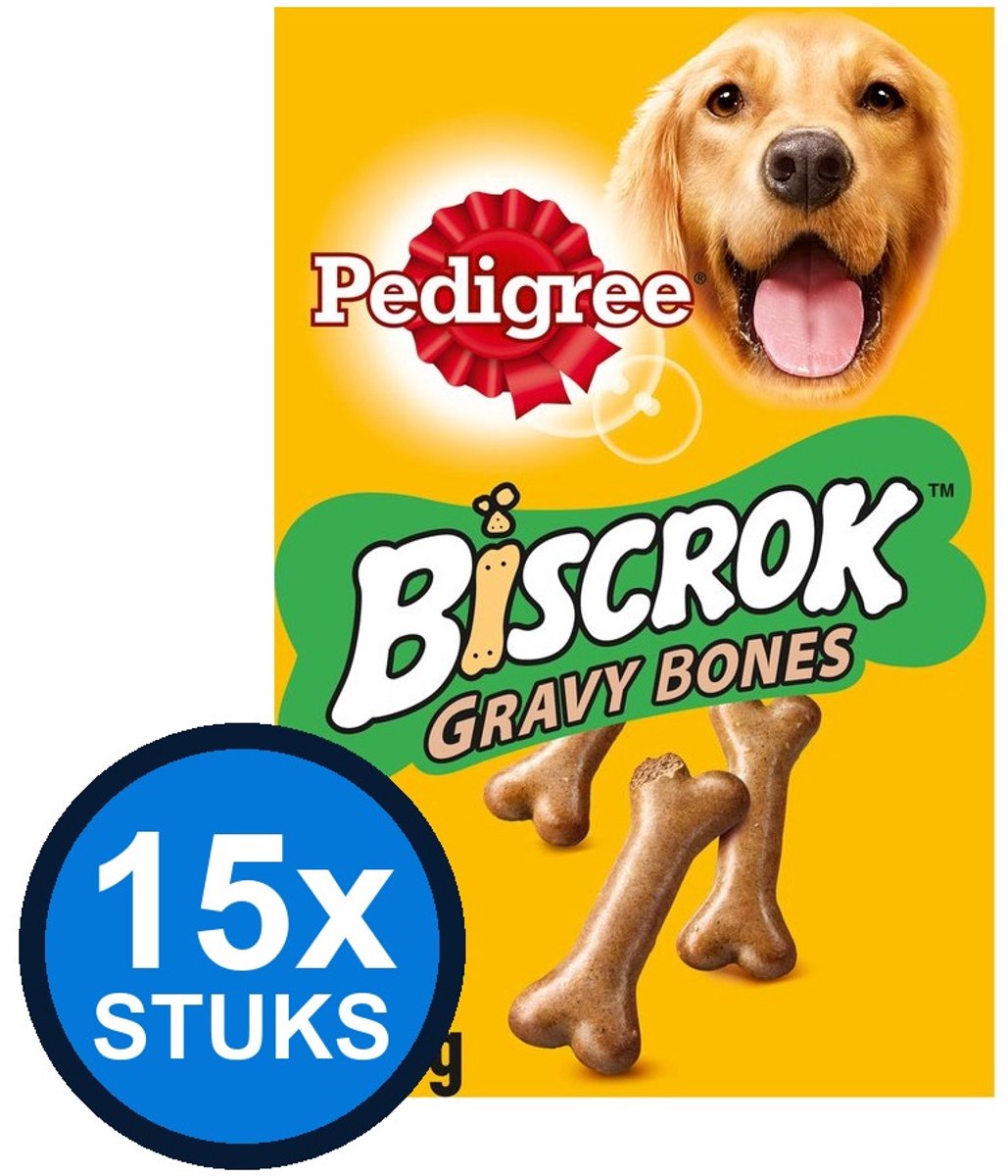 15x Pedigree - biscrok gravy bones 400gr - Hondenvoer Snacks - 400 g