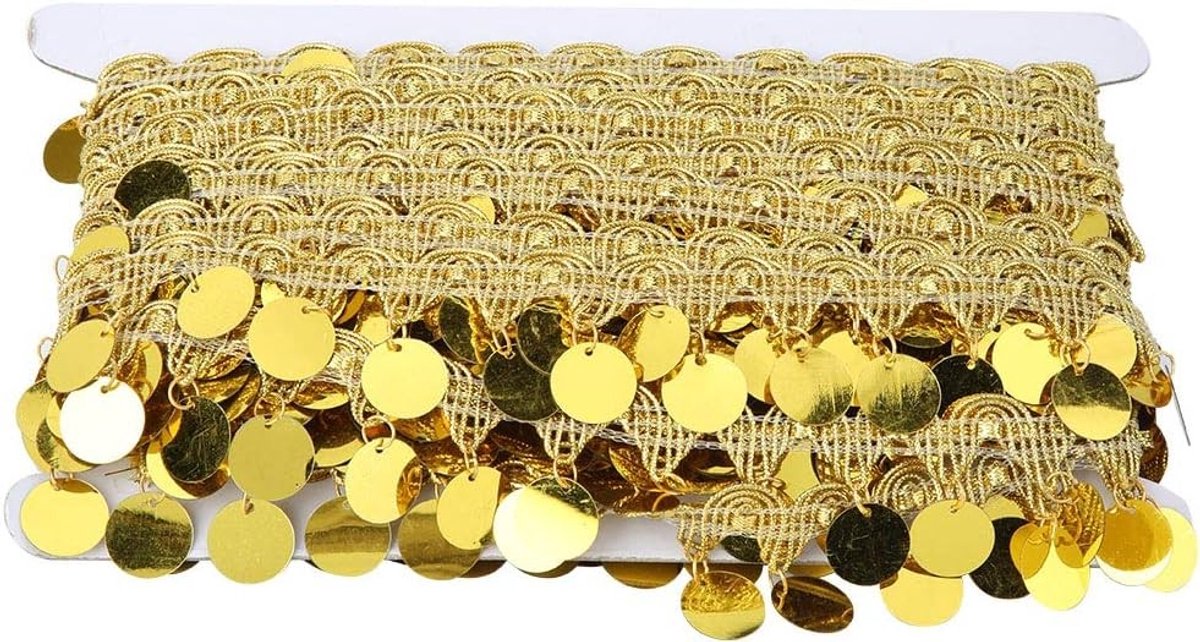 Bellydance Kostuum Set met 35m Heupdoek, Pailletten, Muntvormige Tailleketting en Kwastgordel voor Dans en Yoga Performances