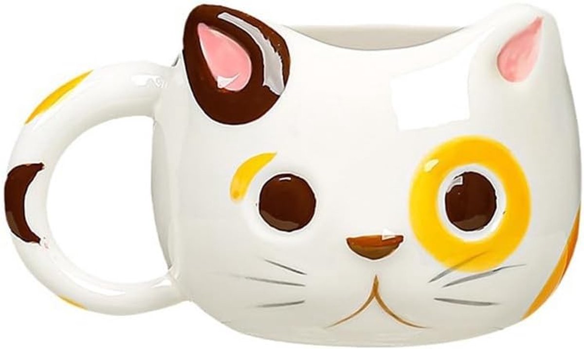 Cartoon Kat Keramische Mok voor Koffie, Thee en Melkdrankjes met Handvat en Uniek Ontwerp