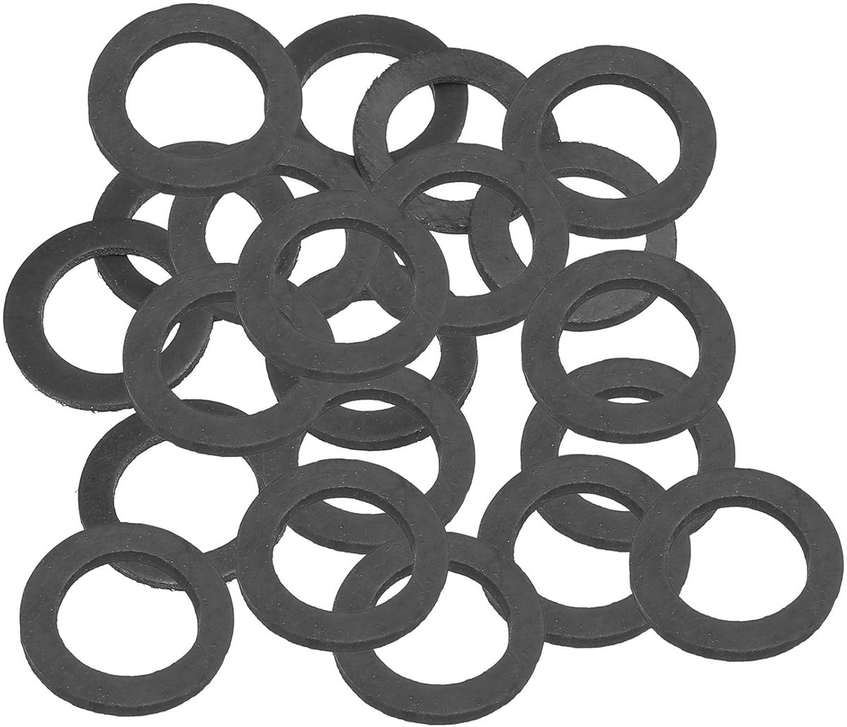 Flat Rubber Seals voor M16 Bevestigingen - Set van 20, 16 mm ID, 24 mm OD, 2 mm Dikte, Waterdichte O-ring voor Slangen en Montagebouten