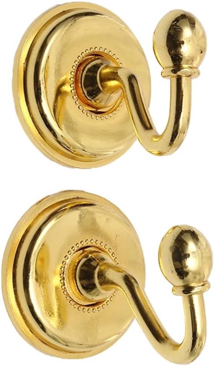 Decoratieve Wandhaak voor Gordijnen - Vintage Stijl Haak met Schroeven voor Kleding, Hoeden en Gordijnbinders (Goud)