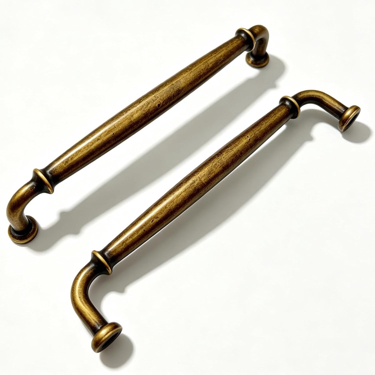 Vintage Meubelhendels Set van 6 - Messing 192mm Deurgrepen voor Keuken en Kasten, Bronzen Ladesluitingen