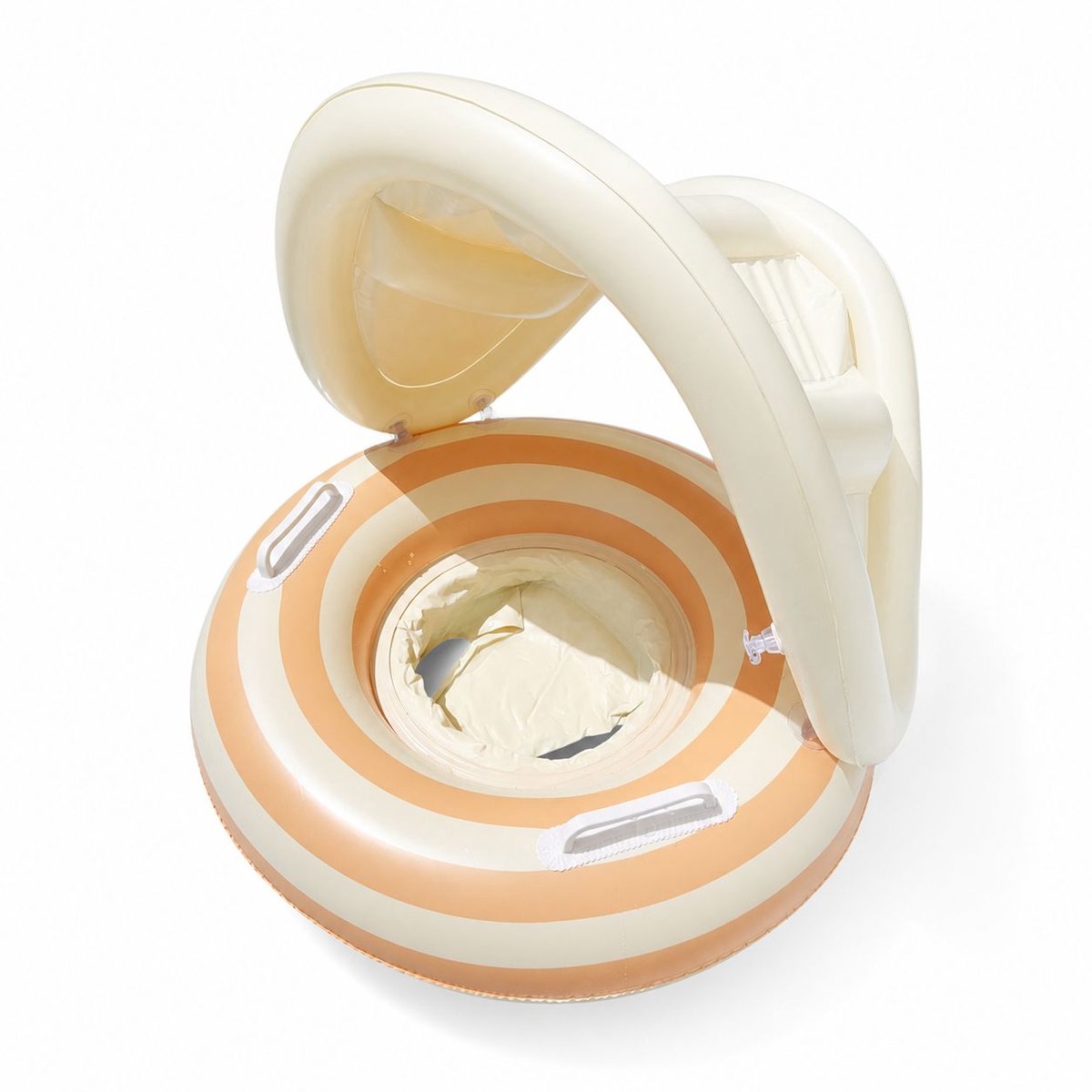 Baby Zwemband met Zonnekap - Opblaasbare Zwemzitje voor Baby en Peuter - Veilig Zwemhulpmiddel met Afneembaar Zonnescherm - Geel Zwemzitje