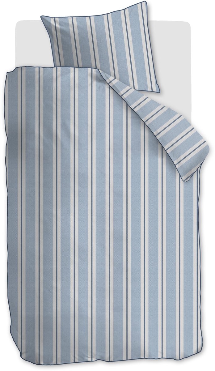 Rivièra Maison Silvan dekbedovertrek - Eenpersoons - 140 x 200/220 cm - Blauw van Riviera Maison — afbeelding 2