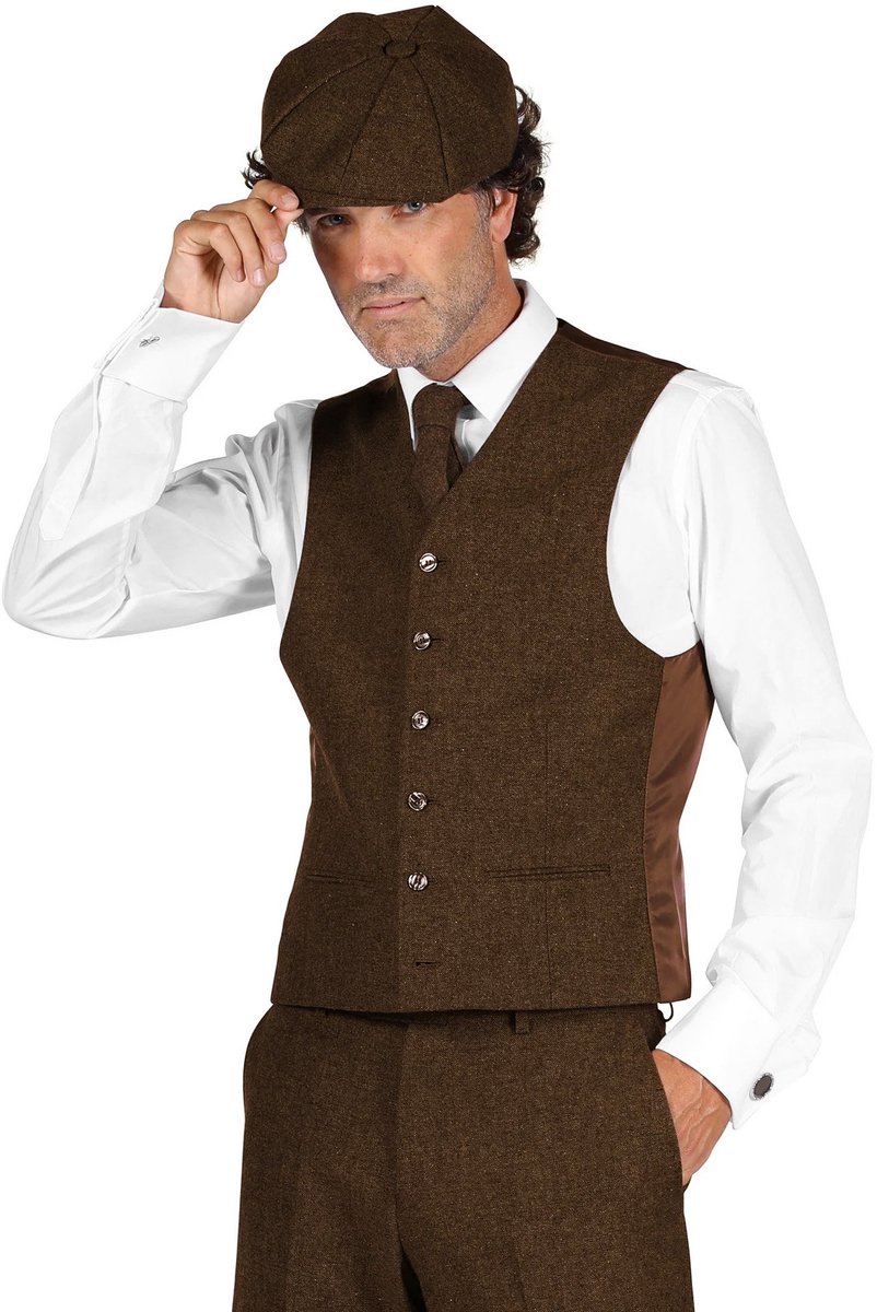 vest peaky blinders kledij bruin maat 56