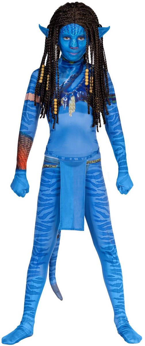 Blauw stammenkriegster kostuum voor meisjes - Kinderpruik carnaval kostuum