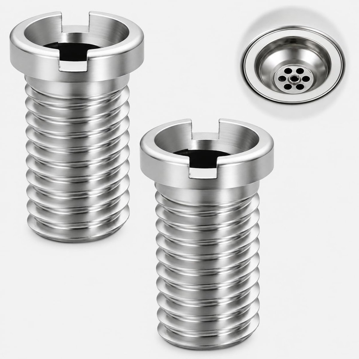 2 Stuks Roestvrijstalen Afvoerplug Bouten, Holle Schroeven M12 x 20 mm voor Wastafel en Spoelbak Zeef