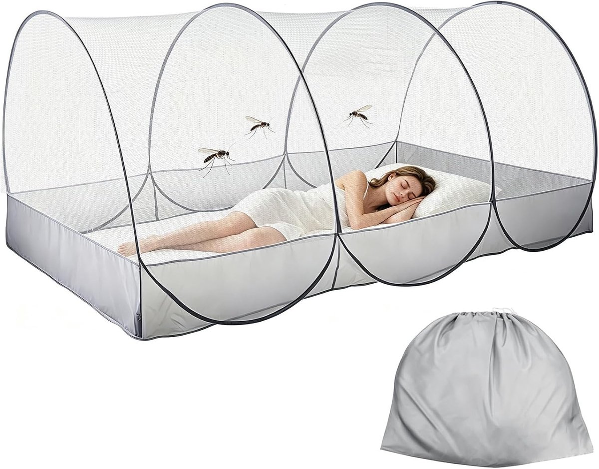 Mosquito Net voor Bed en Camping, Opvouwbaar Insectennet 190 x 90 x 90 cm, Ideaal voor Thuis en Reizen, Bescherming tegen Muggen en Insecten