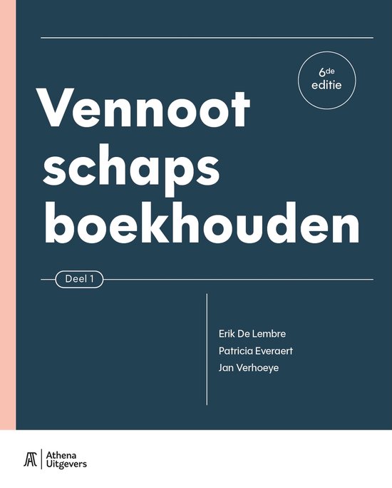 Livre 'Vennootschapsboekhouden', volume 1, 6e édition, avec les auteurs Erik De Lembre, Patricia Everaert et Jan Verhoeye.