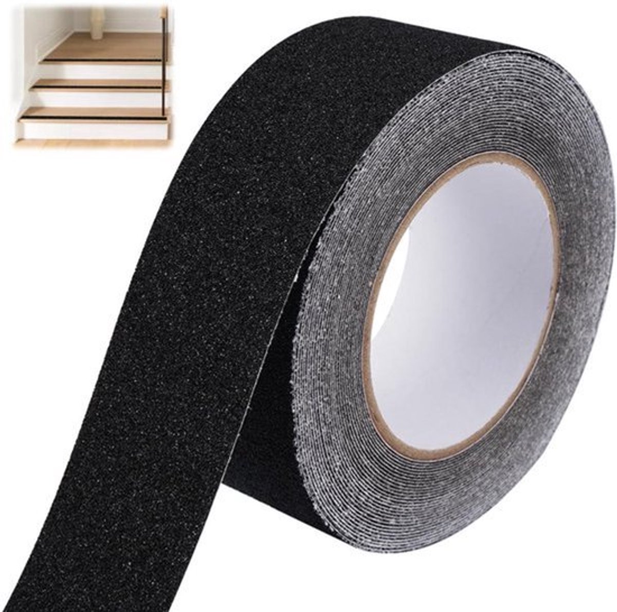 Antislip Plakband voor Trappen 5 cm x 10 m - Zwarte Zelfklevende Treden voor Binnen en Buiten Gebruik
