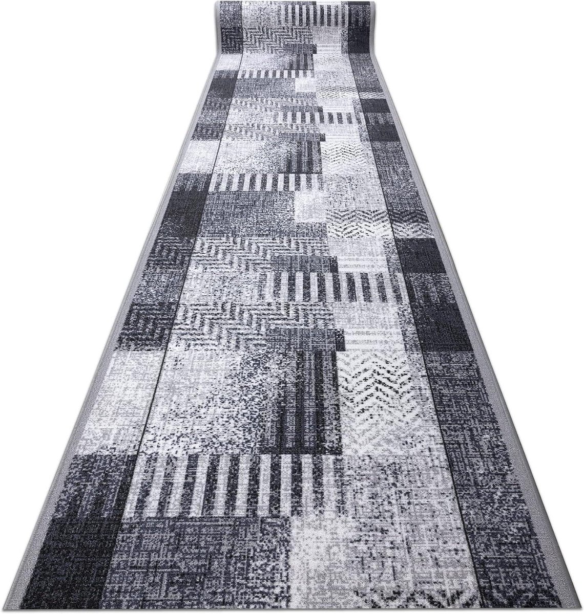 Loper Essenza - Antislip tapijt - Keuken gang - Duurzaam materiaal - 120x280 cm - Grijs