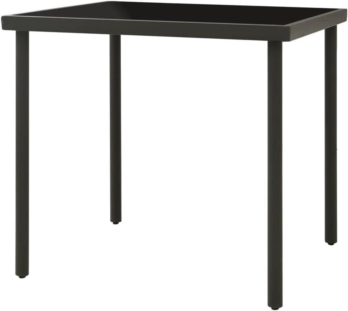 Tuineettafel - Buitentafel Terras - Buiten Eten - Gepoedercoate poten - 80 x 80 x 72 cm - Antraciet