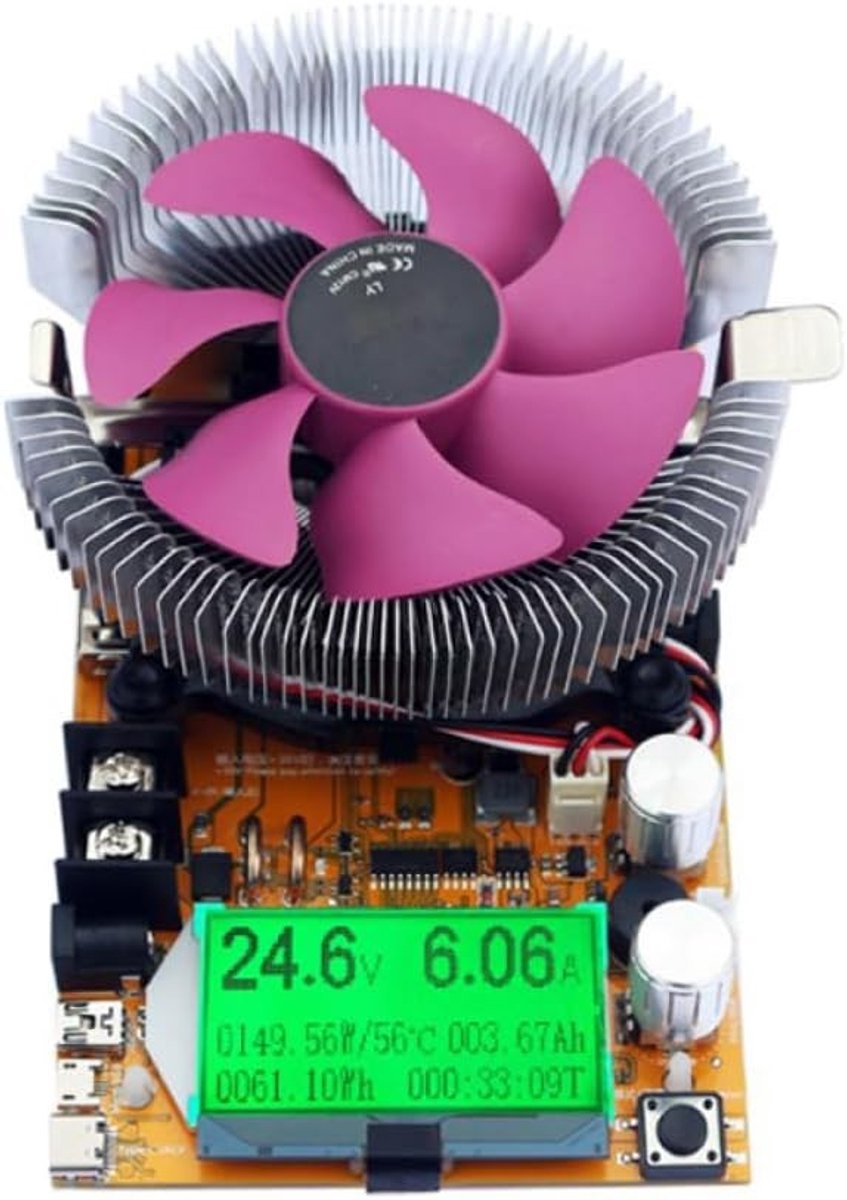 Verstelbare 150W 20A Constant Current Elektronische Tray - Hoge Precisie Ontlaadweerstand Capaciteit Tester met LCM Display en Betrouwbare Metingen