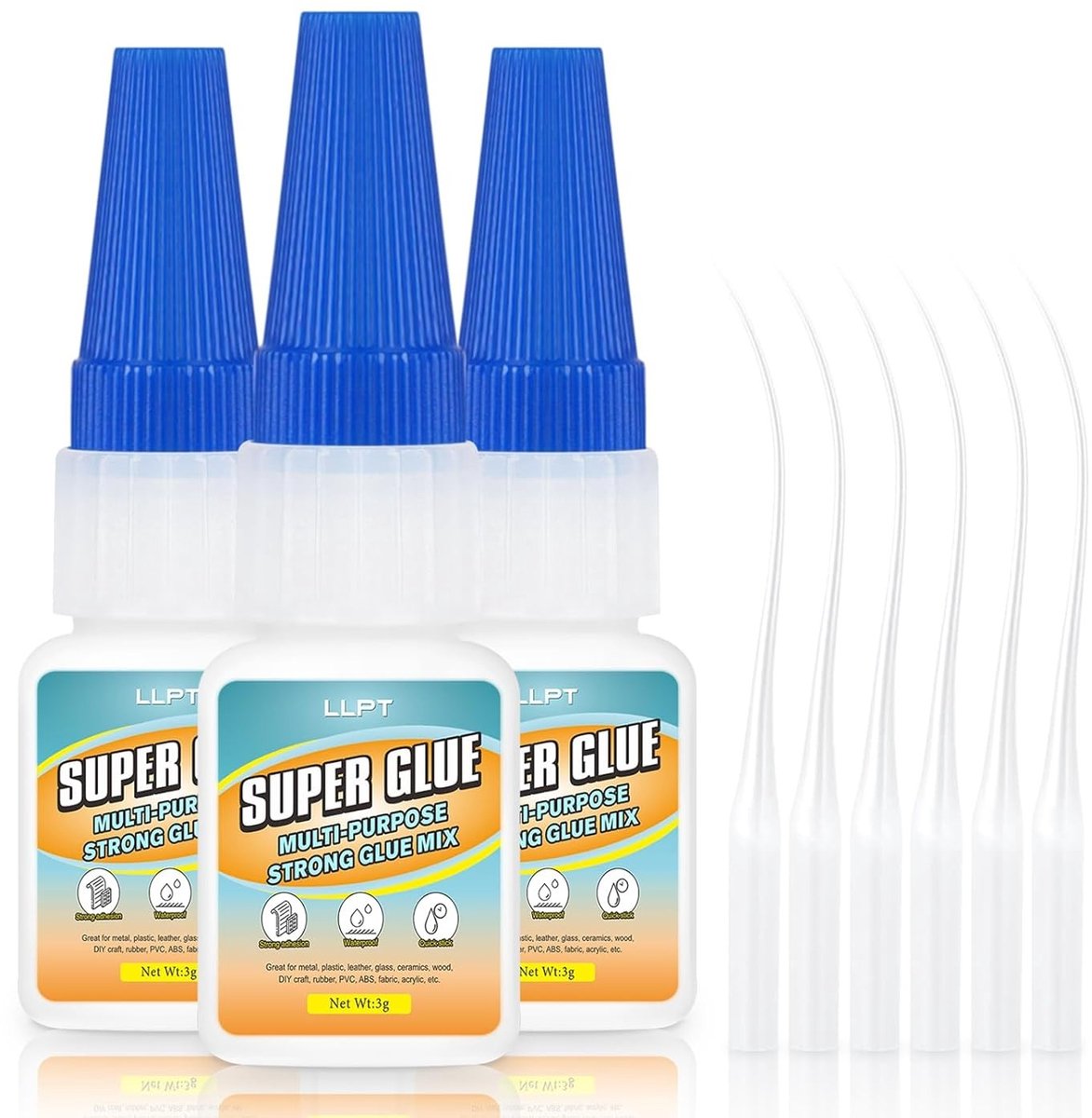 Heldere allround lijm met anti-verstopfunctie | Snelle en sterke superlijm voor plastic, metaal, glas en leer | 3 verpakkingen van 3 g