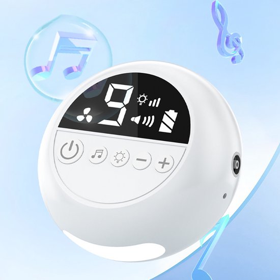 Elektrische neusaspirator voor baby's - Met muziek en nachtlampje - 9 zuigstanden - 3 zuigmondjes - Neusreiniger - Oplaadbaar - ABS - Stil - Wit — afbeelding 2