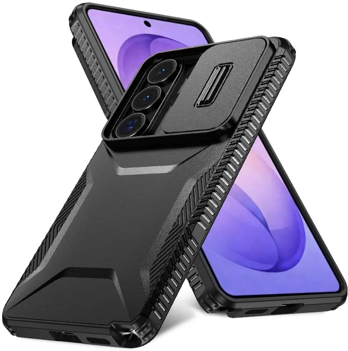 Hoesje Geschikt voor Samsung Galaxy S26 Ultra | Back Cover met Camera Slider | Schokbestendige Case | Camera Cover | Stevig | Zwart