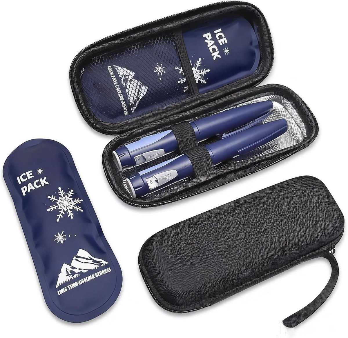 Diabetes koeltas inclusief icepack - diabetes etui - insulinepennen - insuline koeltas - koeltasje voor op reis